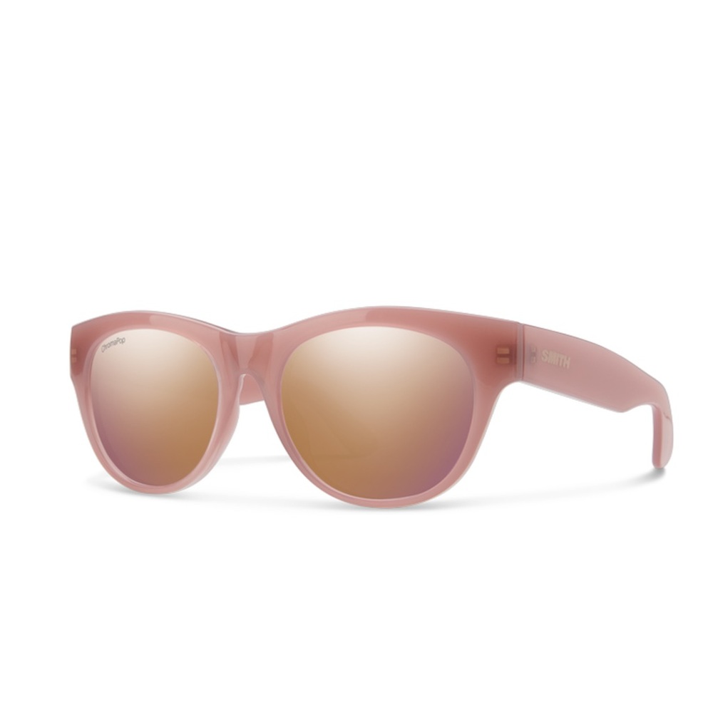 Smith Sophisticate Coffee Color Rim ChromaPop Rose Gold Mirror Sunglasses